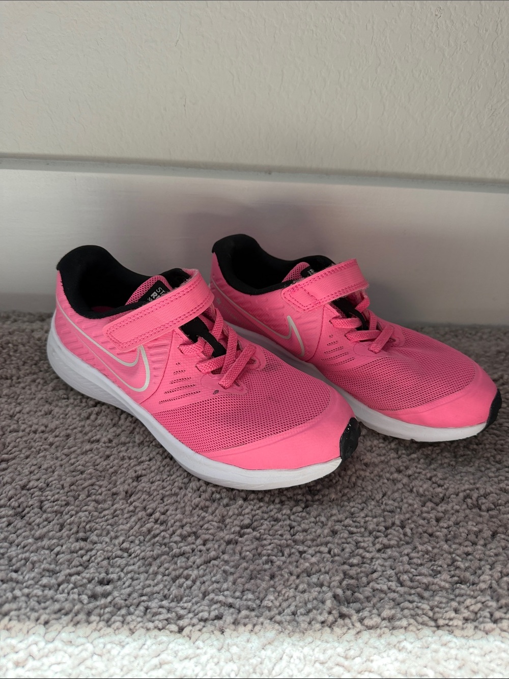 Nike Kids Pink Velcro & Lace Running Sneakers